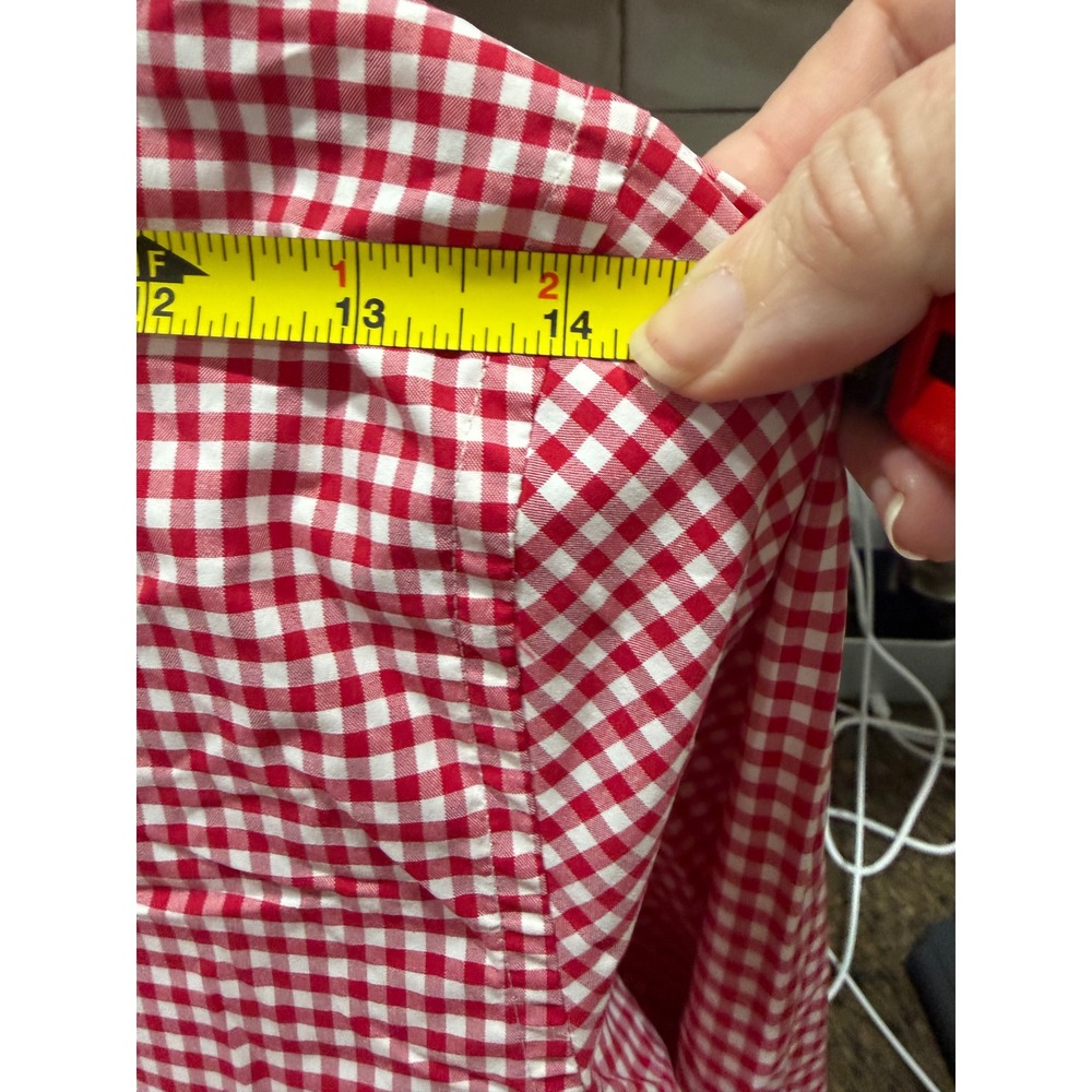 Vineyard Vines Performance Gingham Shirt Red White boy's M 12-14 Button Down - Picture 4 of 7